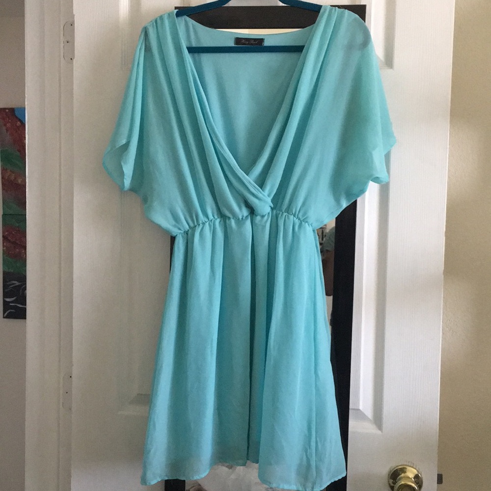 Blue chiffon dress